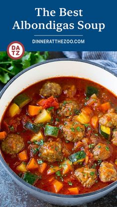 the best albondigas soup with meat and vegetables