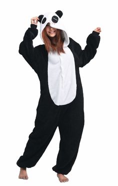 PRICES MAY VARY. Cute panda onesie featuring with eyes ears and tail full of animal effect. Soft and comfy keep warm in chilly day. Simple design it will be your good companion in your life not only pajamas but also cosplay Halloween and Festival party costume. S fit for Height 4'9" - 5'1", M fit for Height 5'1"-5'5" ft.L fit for Height 5'5"-5'9", XL fit for Height 5'9"-6'1". We would recommend you choose a bigger size if you’re stronger person. iNewbetter may can't provide the suitable product Pyjamas Onesie, Panda Onesie, Panda Pyjamas, Adult Onesie Pajamas, Onesie Costumes, Animal Onesie, Ears And Tail, Black Pajamas, One Piece Cosplay