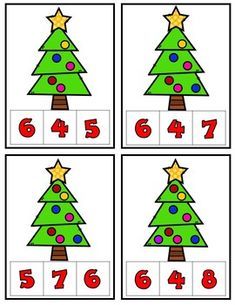 christmas tree counting game for kids