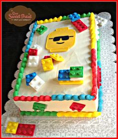 a cake with legos on it is shown in the screen graber for an image