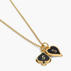 Size Guide Safety Policy Care InstructionsDiscover the allure of the Midnight Enamel Willow Card Initials Necklace in Gold Vermeil. Choose a red or black enamel pendant adorned with card symbols: clubs for prosperity, diamonds for strength, hearts for inner peace, and spades for warrior spirit. Personalize with up to four initials for a unique touch. Crafted in luxurious gold vermeil, this initial necklace adds sophistication and elegance to any look.Gold Vermeil: Gold vermeil provides that lux Card Symbols, Safety Policy, Initials Necklace, Red Or Black, Warrior Spirit, Initial Necklace Gold, Enamel Necklaces, The Midnight, Black Enamel