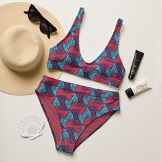 Urban African Print Bathing Suits – a bold fusion of style and culture. These swimsuits aren't just beachwear; they're a statement! Picture yourself strutting poolside or catching waves in designs that reflect you. African Print, The Struts, Bathing Suits, High Waist, Twist, High Waisted, Design