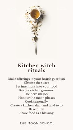 Kitchen witchery spells witchcraft tips Witchcraft Tips, Witch Spells, Herbs Tea, Witch Rituals, Sweep The Floor, Kitchen Magic, Gather Round