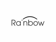 the rainbow logo is black and white with an orange circle on it's side