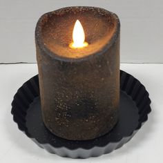 3 x 4 moving flame primitive brown pillar candle with timer feature Primitive Flameless Candles, Aaa Batteries, Turn Off, So Pretty, Come Back, Pillar Candles, The Whole, Batteries, The Next