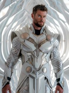 a man in a futuristic suit standing with his hands on his hips