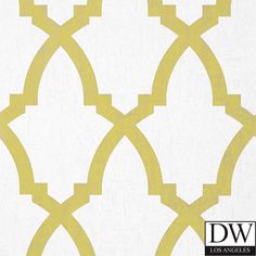 a white and yellow wallpaper with an intricate design