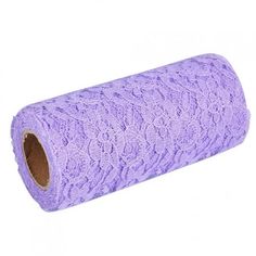 a roll of purple toilet paper on a white background