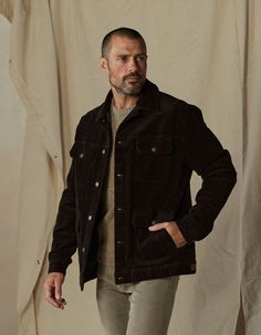 The Hawthorne Cord Jacket is crafted from velvety soft mid-weight corduroy and lined with flannel. It combines utility and style with body pockets that include flaps and side entry. The classic cord jacket also features a true-to-size fit, a shirt collar, two chest pockets with flaps, a front button placket, and subtle yet stylish elbow patches. Fall Corduroy Utility Jacket With Corduroy Collar, Fall Corduroy Utility Jacket, Fall Utility Corduroy Jacket, Corduroy Utility Jacket For Fall, Classic Corduroy Outerwear With Corduroy Collar, Fall Corduroy Outerwear With Patch Pockets, Winter Utility Corduroy Jacket, Brown Corduroy Outerwear With Pockets, Winter Corduroy Shacket With Pockets