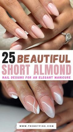 Elegant Nails Almond Classy, Wedding Nails Almond Shape Classy, Vacation Nails Classy, Short Almond French Tip Nail Design, Wedding Guest Nails Ideas Almond, Short Pointed Almond Nails, Light Brown Short Nails, French On Almond Nails, French Tip Designs Almond