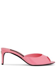 Pink Mules, Dg Logo, Dark Romantic, Dolce E Gabbana, Leather Mules, Dolce & Gabbana, Mid Heel, Pink Leather, Mules Shoes