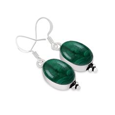 Natural Malachite Gemstone 925 Sterling Silver Earring Jewelry. Earring made by Natural Malachite Gemstone with pure 925 sterling silver. The unique design jewelry Earring has been fashioned out of 925 sterling silver and promises to be comfortable wear at all times. This Jewelry can be a perfect gift for your loved ones and one of a kind design makes this thing perfect for engagement gift, wedding gift, marriage anniversary gift and birthday gift. Malachite Earring - Oval Malachite Earring - Cr Green Sterling Silver Gemstones With Polished Finish, Green Polished Sterling Silver Gemstones, Artisan Malachite Gemstone Jewelry, Green Sterling Silver Jewelry With Polished Finish, Traditional Sterling Silver Jewelry With Natural Stones, Silver Jewelry With Green Onyx Gemstone, Green Sterling Silver Gemstones For Jewelry Making, Green Onyx Round Gemstone Jewelry, Oval Malachite Gemstone Jewelry