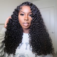 Deep Curl Sew In, Side Part Curly Hair Wig, Sew In Deep Wave, Curly Hairstyles Weave, Water Wave Sew In, Side Part Water Wave, Side Part Curly Wig, Water Wave Wig Hairstyles, Curly Wig Hairstyles Black Women