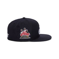 Adidem Asterisks x New Era 59 Fifty Fitted (Navy/White) Classic Fitted Hat With Flat Crown For Sports Events, Classic Snapback Hat With Logo Patch For Baseball Season, Classic Flat Crown Fitted Hat For Baseball Season, Classic Hat With Logo For Streetwear, Classic Streetwear Hats With Logo Detail, Classic Snapback Fitted Hat With Logo Patch, Classic Fitted Hat With Logo Patch For Streetwear, Collegiate Flat Bill Fitted Hat For Streetwear, Classic Snapback Hat With Logo Patch For Streetwear