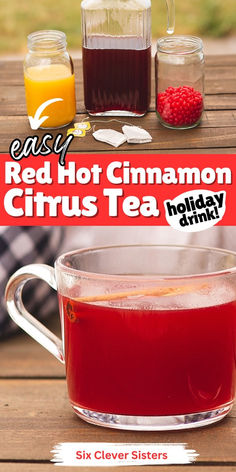 This tea is amazing!! The flavor is bold and so holiday like with cinnamon. It's a hot tea recipe you will want to try. Enjoy this holiday drink now! #tea #recipe #recipeoftheday #drink #holiday #christmas Citrus Tea, Red Hots Candy, Hot Popcorn, Crockpot Hot Chocolate, Hot Drinks Recipes, Tea Drink Recipes, Cinnamon Orange, Juicy Juice, Christmas Recipes Appetizers