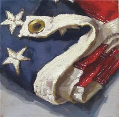 a painting of an american flag with stars on it