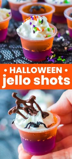 halloween jello shots with sprinkles and chocolate