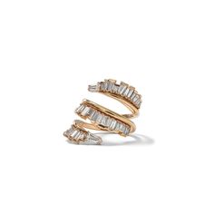 Triple Ruched Coil Ring - Diamond Radiant Rings, Fine Jewelry Rings, Coil Ring, Acoustic Music, Rose Gold Diamond Ring, Rings Fashion, Gold Diamond Ring, Expensive Jewelry, Pink Ring