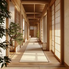 Contemporary hallway with sliding shoji doors and subtle cherry blossom accents Small Japandi House, Japanese Hallway, Japanese House Interior, Shoji Sliding Doors, Entryway Minimalist, Bedroom Layout Design, Japanese Inspired Home, Japandi House, Traditional Japanese Home