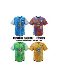 Custom Baseball Jersey.  Provide your logo/text/and #. We will bring your dream Baseball Jersey to life! Fabric: 100% polyester Regular fit V-neck; basketball suit Fabric weight: 145g/m² Thread Color: black or white for a single piece, automatically chosen using color approximation. Can not be customized. Care Instruction: machine wash cold with similar colors, do not bleach, tumble dry low, do not iron, do not dry clean. Affordable Cotton Baseball Jersey With Team Spirit, Team-colored Jersey For Baseball Season, Team-colored Baseball Jersey With Team Name, Customizable Team-colored Baseball Jersey For Sports, Customizable Team-colored Baseball Jersey For Streetwear, Customizable Team-colored Cotton Baseball Jersey, Custom Baseball Jersey, Soccer Kits, Suit Fabric