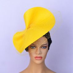 Yellow kentucky derby hat with Veil,fascinator,tea party hat,Church Hat,Melbourne cup,luncheon fascinator Hat,wedding fascinator hat. Gold Spring Church Fascinator, Elegant Yellow Mini Hats For Races, Elegant Yellow Mini Hat For Evening, Elegant Yellow Mini Hat For Royal Ascot, Yellow Short Brim Fascinator For Church, Gold Spring Fascinator For Church, Church Cloche Hat For Royal Ascot, Yellow Costume Hats For Summer Evenings, Elegant Yellow Costume Hats And Headpieces For Kentucky Derby