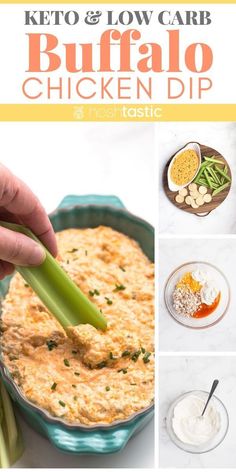 keto and low carb buffalo chicken dip