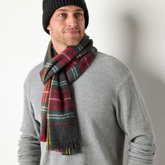 Equip yourself for cold weather with this stylish men's scarf and beanie set from St. John's Bay. Made from soft knit, this set includes a plaid scarf with a fringed trim and a ribbed wide-cuff beanie.Beanie Fiber Content: 100% PolyesterScarf Fiber Content: 100% Acrylic# Pieces In Set: 2Included: 1 Scarf(ves), 1 Beanie(s)Warmth Factor: MidweightFabric Description: KnitCare: Hand Wash, Dry FlatCountry of Origin: Imported Men's Scarf, Wide Cuff, Mens Scarves, Winter Accessories, Stylish Men, Soft Knits, Plaid Scarf, Cold Weather, Hand Wash