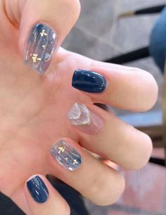 Kutek Disney, Sky Nails, Graduation Nails, Her Nails, Pretty Gel Nails, Blue Nail Designs, Fake Nail, Short Nail Designs, Chic Nails