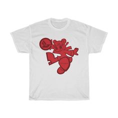 This heavy cotton tee has the classic cotton look and feel. Casual elegance will make it an instant favorite in everyone's wardrobe. .: Classic fit .: 100% Cotton (fibre content may vary for different colors) .: Light fabric (5.3 oz/yd² (180 g/m .: Tear away label .: Runs true to size Red Cotton Pop Culture T-shirt, Red Cotton T-shirt With Character Print, Bjork Homogenic, Red Outfits, Wardrobe Classic, Fits Clothes, Red Tee, Fly Girl, Casual Elegance