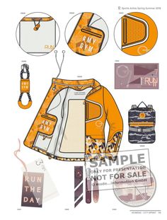 an orange and white paper doll is shown with other items in the background, including a purse