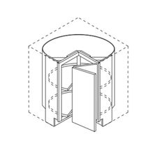 the drawing shows an open door in front of a white background with lines on it