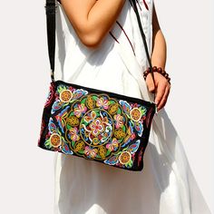 Antique Double-sided Embroidery Crossbody Bag Small Bag Crossbody Bag Women's Canvas Shoulder Bag Black Bags With Floral Embroidery For Spring, Multicolor Floral Embroidered Shoulder Bag, Rectangular Bag With Multicolor Embroidery And Adjustable Strap, Rectangular Bags With Multicolor Embroidery And Adjustable Strap, Multicolor Embroidered Rectangular Bags With Adjustable Strap, Multicolor Embroidery Crossbody Shoulder Bag, Spring Travel Shoulder Bag With Multicolor Embroidery, Floral Embroidered Shoulder Bag For Travel, Daily Use Multicolor Embroidered Shoulder Bag With Adjustable Strap