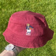 Vintage Burgundy/Camo/Beige/White/Black/Navy Polo Bear Bucket Hat Iconic embroidered basketball Polo Bear image 🧸 Diameter of the inside of the hat is roughly 22-24in varying slightly with each hat One size fits all, perfect for festivals, raves or any event where you need to look like a baller Free Shipping Included with every purchase 🚀 No returns on sizing issues Casual Beach Hats With Embroidered Logo, Casual Beach Hat With Embroidered Logo, Brown Hats With Embroidered Logo For Summer, Brown Hat With Embroidered Logo For Summer, Casual Vacation Hats With Embroidered Logo, Brown Summer Hats With Embroidered Logo, Casual Summer Hats With Embroidered Logo, Casual Embroidered Hats For Outdoor, Casual Brimmed Bucket Hat For Sports