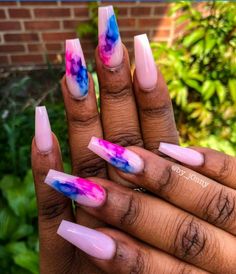 Pin: @jrniejade ✨ Ombre Nails Ideas, Summer Nails Designs, Coffin Nails Ombre, Unghie Sfumate, Nagellack Trends, Nails Ombre, Summer 19, Cute Acrylic Nail Designs, Coffin Nails Long