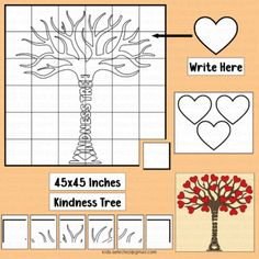 the four kinds of trees are shown in this worksheet for children to learn how to