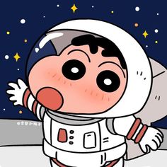 an image of a cartoon character in space