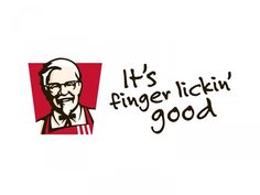 it's finger lickin good with an image of a man