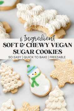 soft and chewy vegan sugar cookies with frosting