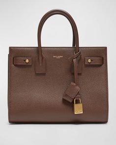 Get free shipping on Saint Laurent Sac De Jour Baby Top-Handle Bag in Grained Leather at Neiman Marcus. Shop the latest luxury fashions from top designers. Ysl Handbags, Trendy Purses, Aesthetic Bags, Fall Handbags, Tan Handbags, Tan Bag, Baby Top, Leather Roll, Bronze Hardware