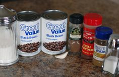 spices, salt and pepper shakers on a granite counter