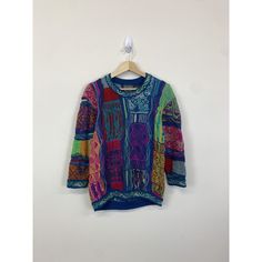 Used condition check dimensions before buying Pit to Pit:17.5 Length:25 Sleeve Length:18.5 E444 Patterned Jacquard Knit Crew Neck Tops, Casual Multicolor Fair Isle Sweater, Casual Multicolor Tops With Fair Isle Pattern, Multicolor Long Sleeve Top With Fair Isle Pattern, Casual Multicolor Jacquard Knit Sweater, Patchwork Knit Sweater With Crew Neck, Patterned Jacquard Knit Crew Neck Sweater, Fitted Fair Isle Pattern Crew Neck Top, Retro Patterned Crew Neck Sweater