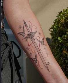 Heaven Officials Blessing Tattoo, Tgcf Tattoo Ideas, Feminine Tattoos Arm, Tgcf Tattoo, Dragon Tattoo Wrapped Around Arm, Cute Girly Tattoos, Feminine Dagger Tattoo, Tatuaje Studio Ghibli, Painting Tattoos