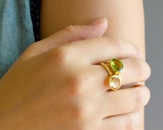 Orange Birthstone, Topaz Ring, November Birthday Gifts for Her, Boho Birthstone Jewelry, Raw Citrine Ring, Multi-stone Ring, Sunstone Ring - Etsy UK Fusion Style Gemstone Stackable Rings For Gift, Stackable Citrine Jewelry As Gift, Bohemian Jewelry With Bezel Setting For Gift, Bohemian Jewelry With Bezel Setting As Gift, Fusion Style Stackable Round Rings As A Gift, Unique Citrine Birthstone Jewelry, Fusion Style Jewelry With Bezel Setting For Gift, Ombre Rings, Sunstone Ring