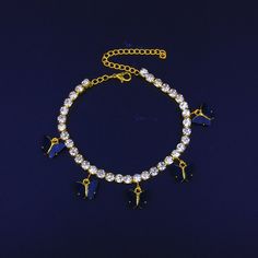 The design of this anklet set is inspired by the geometric pattern and features a glass material and zinc alloy construction. Its elegant butterfly embellishments are also a true reflection of your taste. Its elegant design will add a touch of class to your look and will enhance your beach time. The perfect addition to any outfit, this product will make you look dashing. 

Specifications




Style: TRENDY

Shape\pattern: Geometric

Origin: CN(Origin)

Model Number: Liang-001

Metals Type: Zinc A Trendy Butterfly Jewelry For Parties, Trendy Butterfly-shaped Party Jewelry, Party Alloy Anklets, Adjustable Alloy Anklets For Party, Elegant Party Bracelets With Butterfly Charm, Elegant Butterfly Charm Bracelets For Parties, Elegant Butterfly Charm Bracelet For Parties, Butterfly Anklet, Anklet For Women