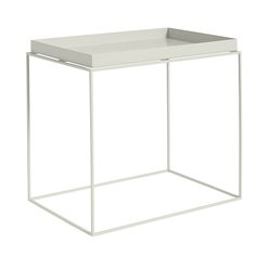 a white side table with an open top