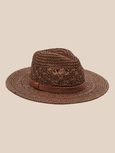 Open Weave Straw Fedora | Banana Republic Woven Straw Hat With Structured Crown, Woven Straw Hats With Structured Crown, Adjustable Straw Panama Hat With Structured Crown, Brown Woven Fedora Straw Hat, Adjustable Toquilla Straw Sun Hat With Structured Crown, Adjustable Woven Hat With Structured Crown, Adjustable Structured Crown Straw Hat For Vacation, Adjustable Brown Hat With Structured Crown, Brown Woven Fedora Panama Hat