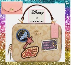 100% Authentic & Brand New With Tags! Coach Signature Disney Patches Box *** 2 Options Listing ***    Handbag only (1 pc.) or Handbag with Card-Case Set (2 pcs.) Crossbody/Handbag Only $ 289.95 Crossbody/Handbag + Card Case - 2 pc. Set: $ 328.95 Limited Edition Collection - Disney X Coach© Box Crossbody Handbag In Signature Canvas With Patches and smooth leather. Carry this bag by the handles or use the detachable strap for cross-body wear. Style # C1434 IMOT4 Color: Light Khaki / Multi Size: On Trendy Rectangular Bags For Disney Trips, Coach Bags With Card Slots For Gift, Disney Style Bags With Card Slots For Gifts, Disney Bags With Card Slots For Everyday Use, Disney Bags With Card Slots As Gift, Coach Disney Backpack, Disney Purses And Handbags, Coach Disney Bags, Coach Disney Tote