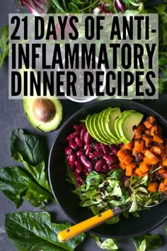 21 Day Anti Inflammatory Diet for Beginners | Looking for an anti-inflammatory meal plan to help boost your immune system and keep your autoimmune disease under control while also helping you to lose weight? We’ve put together a 21-day meal plan for beginners, complete with breakfast, lunch, dinner, and snack recipes you’ll love. #weightloss #cleaneating #antiinflammatory #antiinflammatorydiet #antiinflammatoryrecipes Eat Natural, Inflammation Diet Recipes, 21 Day Meal Plan, Meal Plan For Beginners, Paleo For Beginners, Anti Inflammation Recipes, Inflammation Diet, Resep Diet, Inflammatory Diet