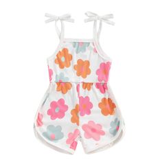 PRICES MAY VARY. MATERIAL: Infant baby girl summer clothes romper cotton blend, wear soft and comfortable, durable, cozy touch, breathable,skin friendly.s FEATURES: Adjustable straps halter jumpsuit one piece short romper jumper for infant baby girls,super lovely and trendy!Floral rompers for baby girls. OCCASIONS: Newborn baby girl short romper suitable for daily wear, homewear,holiday, photographying,vacation,birthday. SIZES:Suitable for toddler baby girl 6-9months 9-12months 12-18months 18-24 Summer Jumpsuit Short, Vacation Birthday, Shorts Jumpsuit, Spaghetti Strap Rompers, Toddler Girl Summer, Baby Girl Shorts, Short Romper, Halter Jumpsuit, Jumpsuit Summer