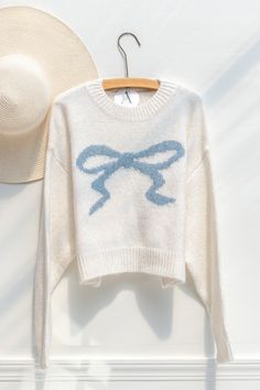 Sweaters For Fall, Cute Sweaters For Fall, Coastal Granddaughter, Bow Sweater, French Girl Style, Style Sweater, Blue Bow, Cute Sweaters, French Girl